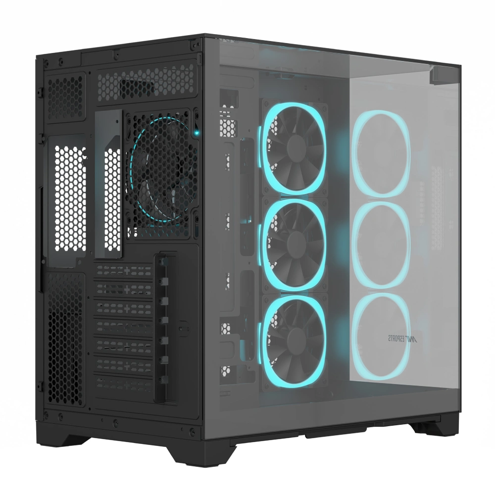 Ant Esports Gaming Cabinet Crystal Mirror Black view 2